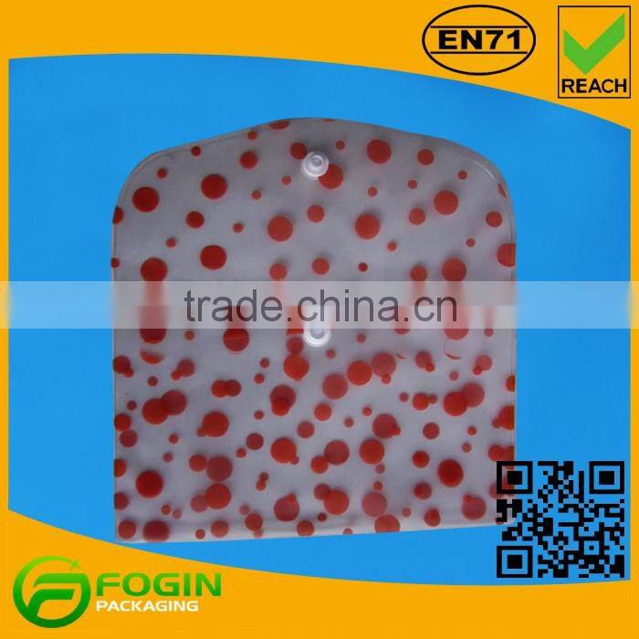 Single Sheet PVC Card Holder Bag with Button For Kids