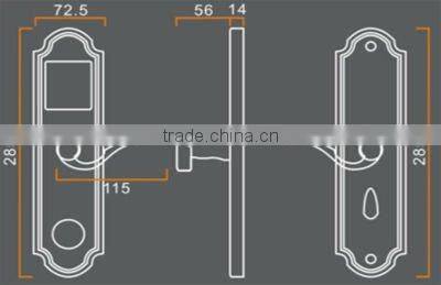 Zinc Alloy ANSI 5 Mortise RFID Hotel Lock