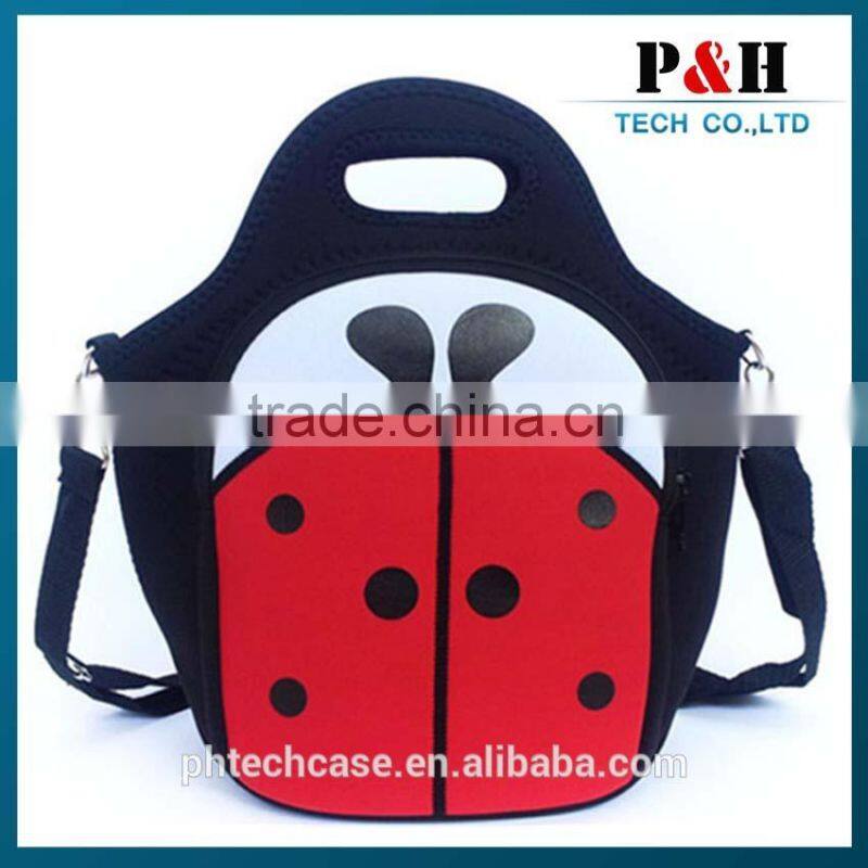 Custom Neoprene Insulated Zipper Kids Lunch Bag Tote
