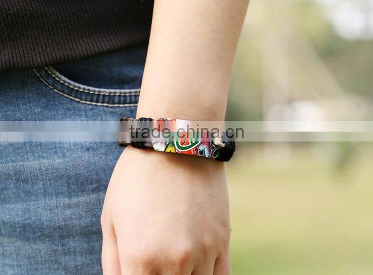 promotional custom leather bracelet, leather cord for jewelry