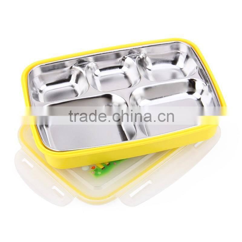 5 compartment stainless steel hot bento lunch box