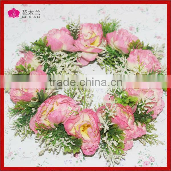 deoration wedding hair wreaths artificial flowers pink