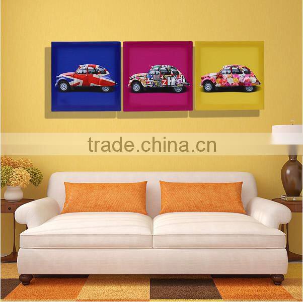 2015 Fashion emboss canvas painting art of car