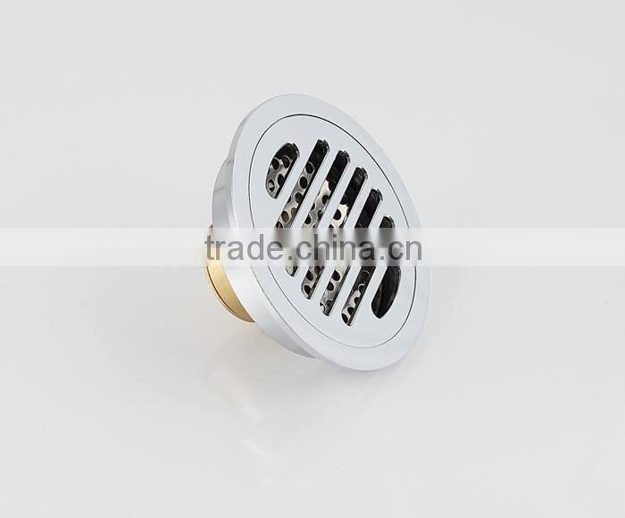 Round Exquisite Linear Floor Drain Chrome Plated Shower Floor Drain Cover Bathroom Accessory