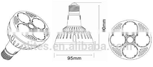 2015 Hot Selling 25W 35W PAR30 LED Lamp with taiwan Sunon Fan