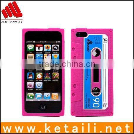 High quality silicone cassette tape skin cover for iphone 5