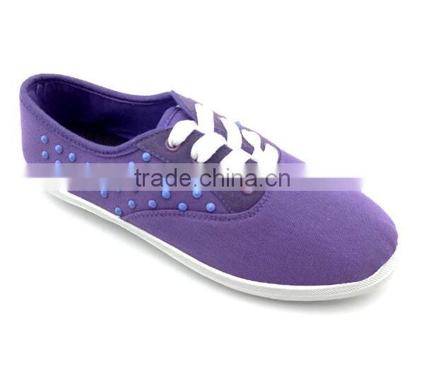 canvas woman and man shoes with studs