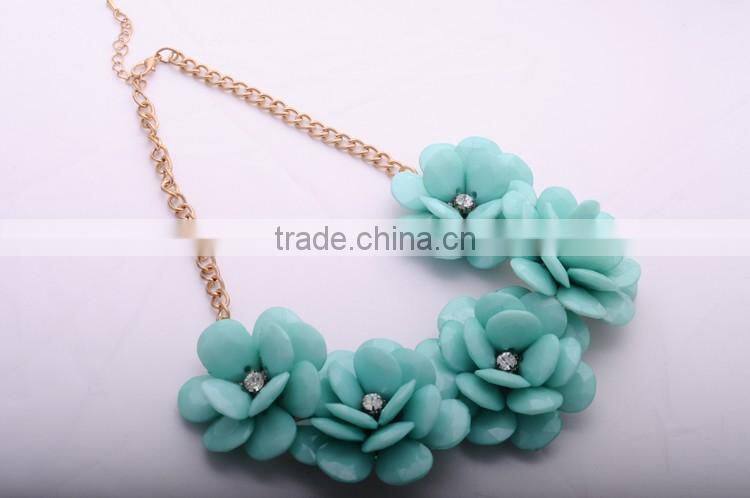 <<<2016 New Jewelry women Bohemian style Fashion blue flower collar Necklaces Accessories/