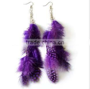 Wholesale Long Dangle Earrings With Spot Feather