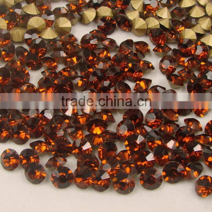 resist fire big size ss40 smoke topaz coffee brown color pointback stone for fashion woman bags