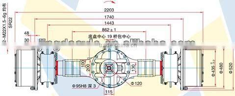 XCMG GYQ2700 COMPACTOR AXLE for XCMG XS262J 800351105 hydraulic single drum vibratory Roller axle