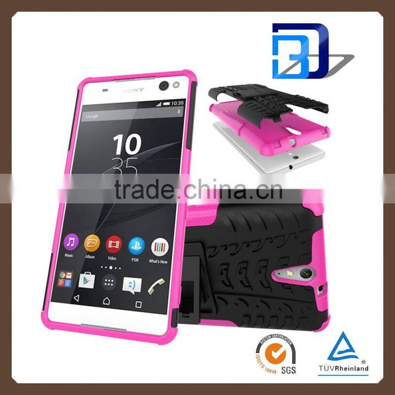 For Sony C5 Ultra Armor Slim case armor rugged kickstand heavy duty TPU+PC 2 in 1 case For Sony C5 Ultra shockproof case