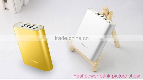 Guoguo New Design 3USB 2.4A outputs quick charge 10400mAh portable Travel power bank for xiaomi
