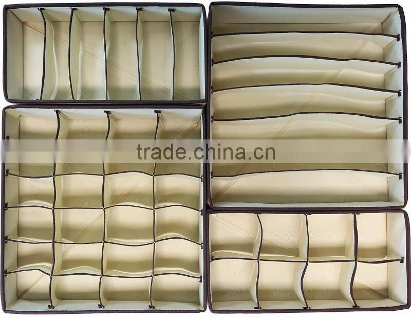 Collapsible Storage Boxes Bra Underwear Closet Organizer Drawer Divider 4 Set