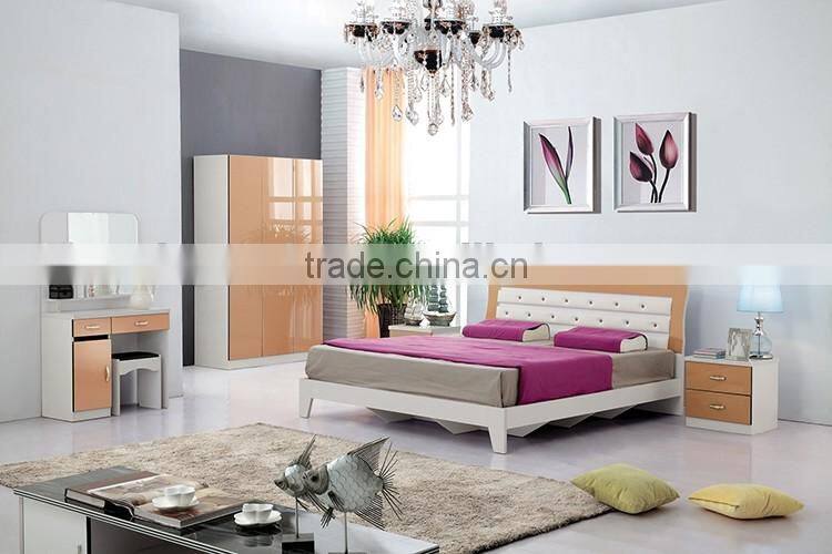 hotsale home goods modern high gloss uv panel bedroom furniture set
