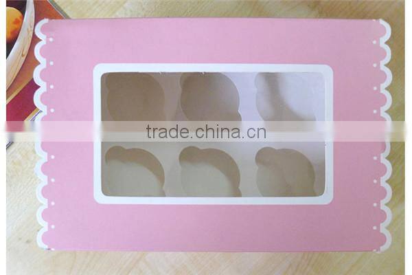 Decorative Paper Cupcake Box for 6 Pack and inserts Wholesale China