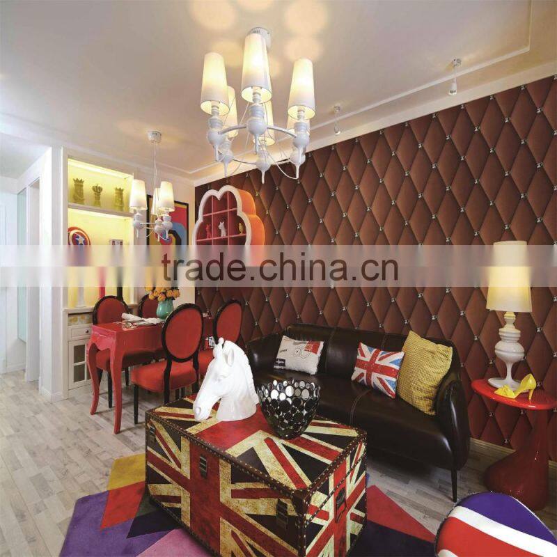 cheap modern decorative wallpaper of brown color for living room