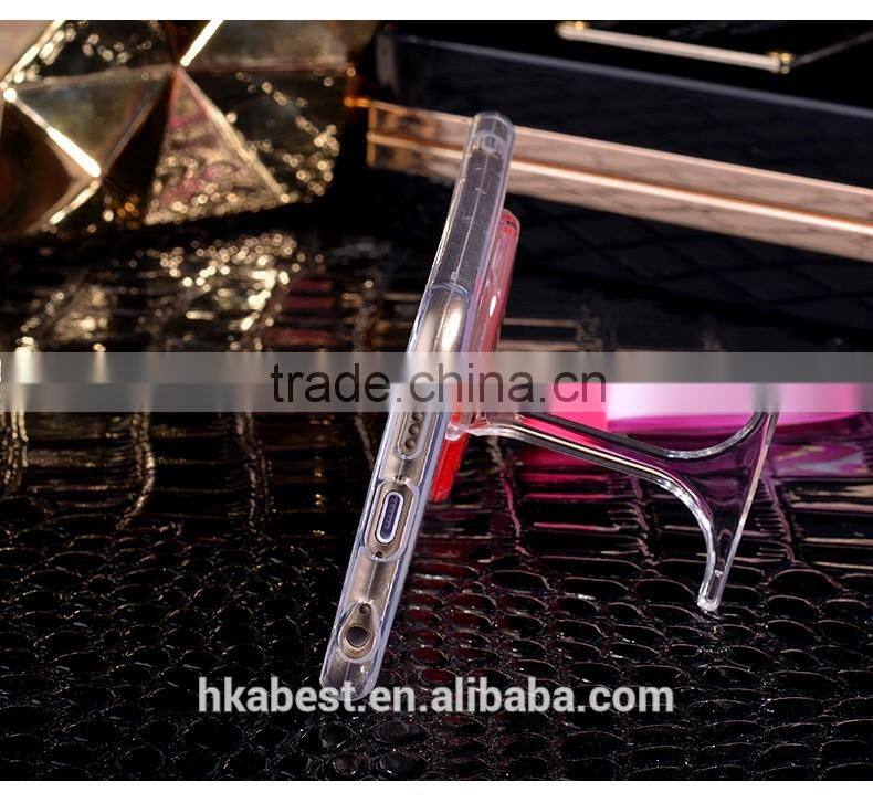 3D liquid wine glass with stand phone case for iphone