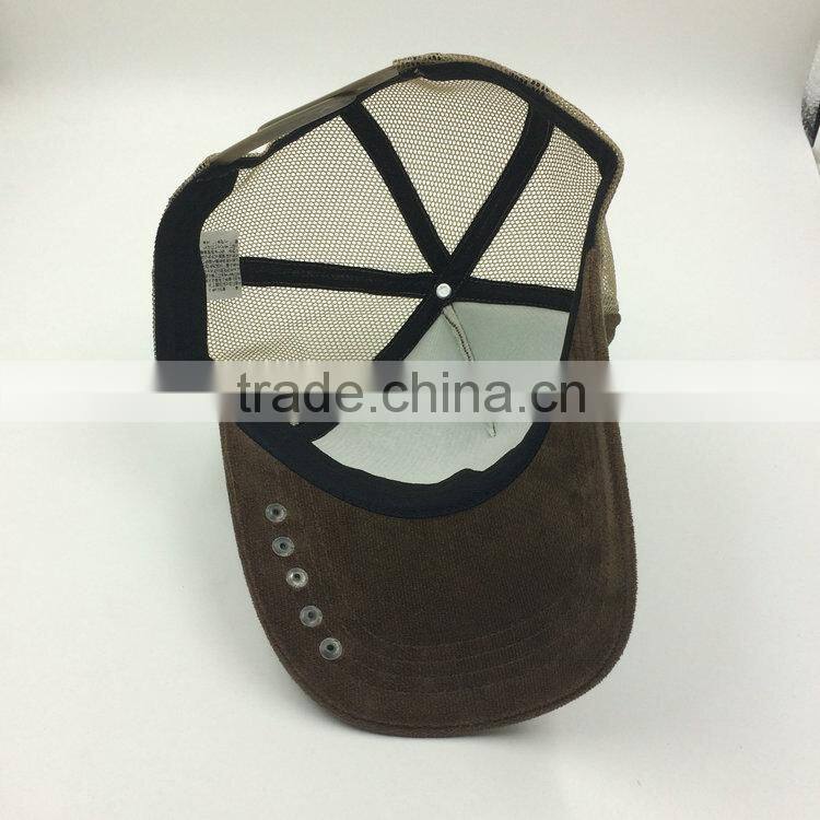 Fashion mesh trucker cap with brass studs