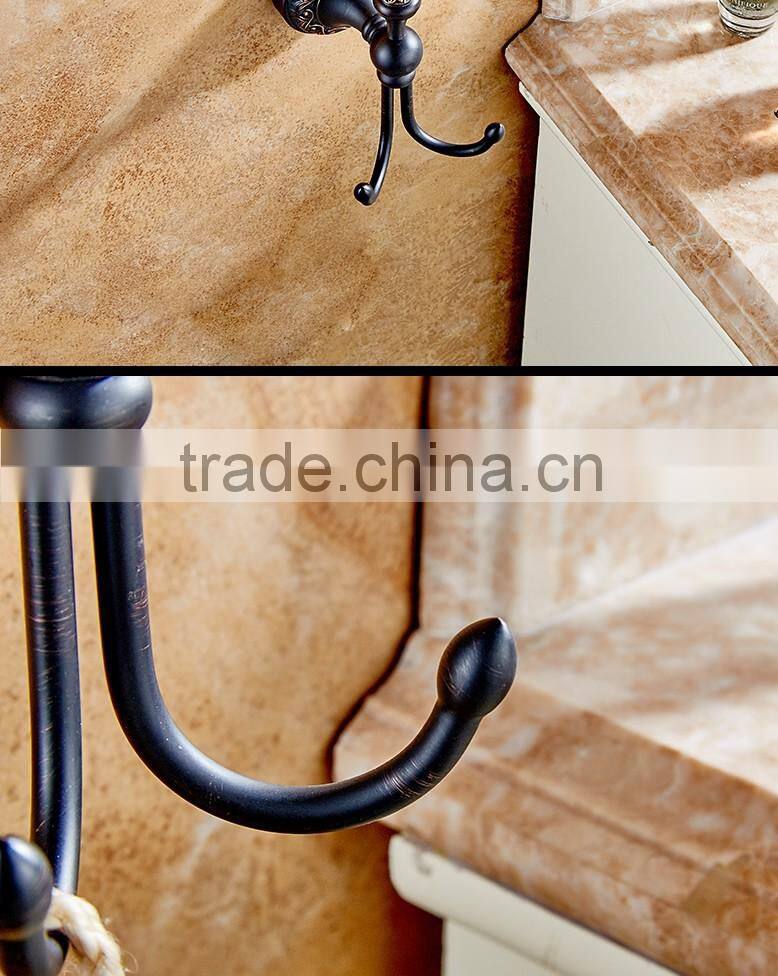 2016 bathroom accessory with brass black archaize carved single robe hook .