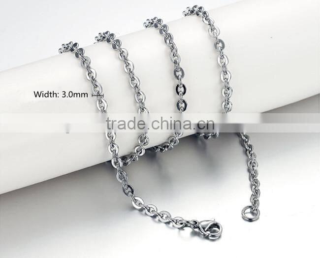 Wholesale 3mm wide stainless steel rolo chain