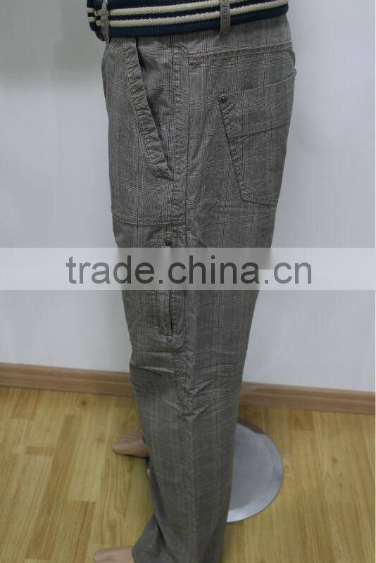 Men's Grey Fashion Casual Pants with Belt