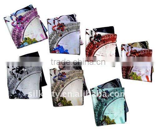 Laday's Lastest Winter print square silk scarf