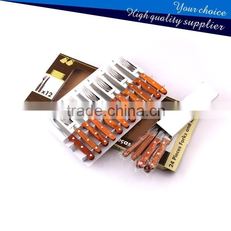 Cutlety Factory Price Stainless Steel 12pcs Steak Knife and Steak Fork Dinner Set