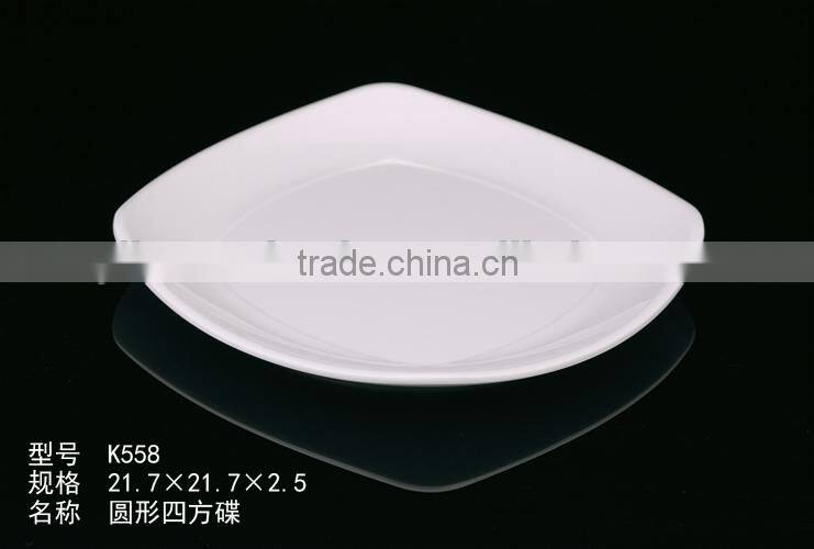 100% mealmine A5 top food grade unbreakable white melamine clear plastic plates with custom print