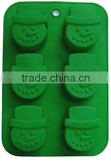 Silicone bakery mold for Snowman 6 CAV BPA Free!
