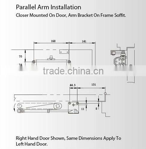 Hot seller auto spring door closer with 60-85kg door weight