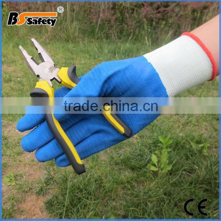 BSSAFETY cheap cotton knit latex coating industrial safety glove