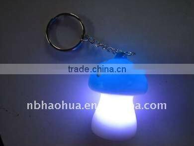 LED plastic mushroom key chain light