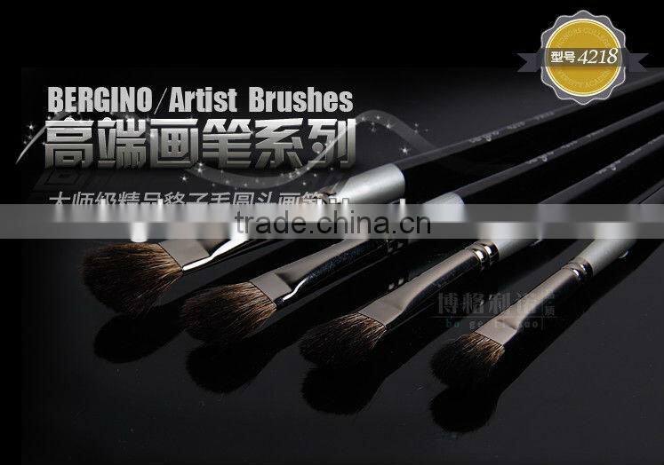 in stock BGN-4218 Bergino 1-12# professional raccoon hair brush artist for oil painting acrylic painting and gouache painting