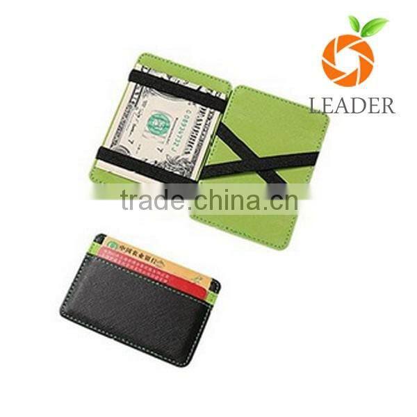 wholesale factory price colorful blocking magic wallet,genuine leather card holder