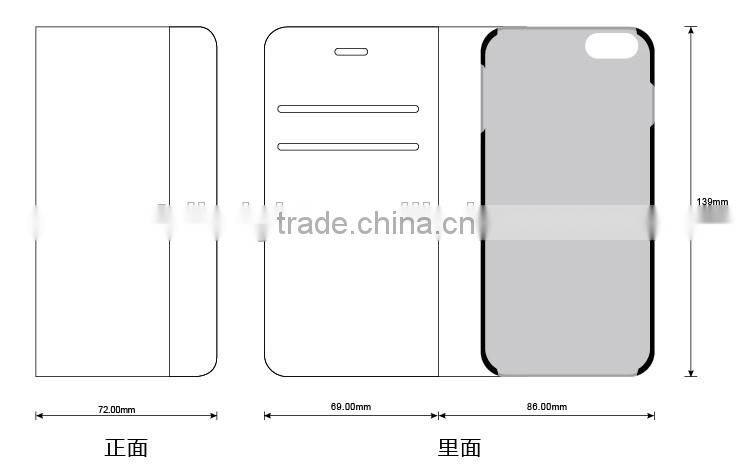 2016 Fashion Design Phone Case 6 6s PU Leather Flip Case For iPhone 6 Case with Wood Optional Colors