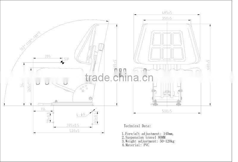 Chinese agricultural garden tractor seat