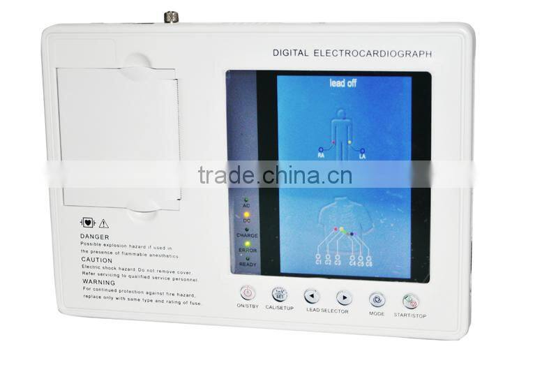 3-channel Color LCD Electrocardiograph Portable ECG EKG machine