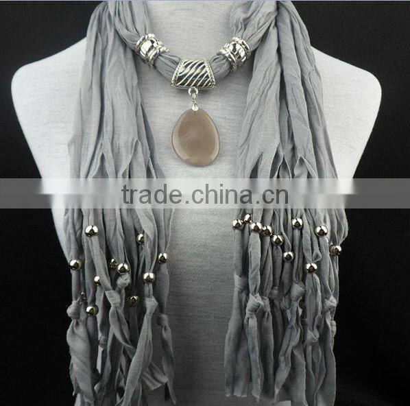 Wholesale Fashion Women Bohemian Drop Pendant Necklace Scarf Stole Neck Shawl Wrap Jewelry Gift