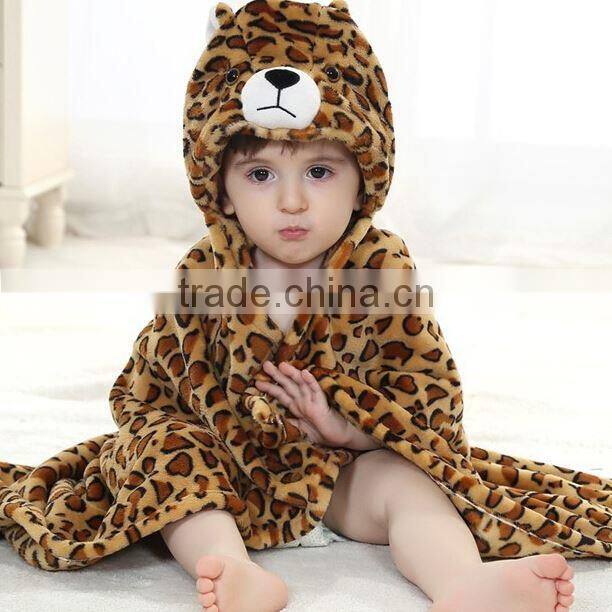 Leopar Frette d animal printed bathrobe for kids