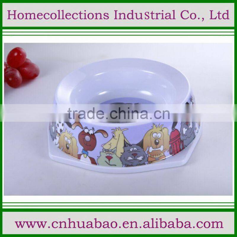Cheap melamine dog bowl plastic pet dog/cat food/drinking bowl, weighted dog bowls