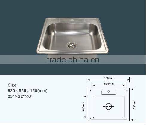 Export to South America 63*55cm single bowl kitchen sink