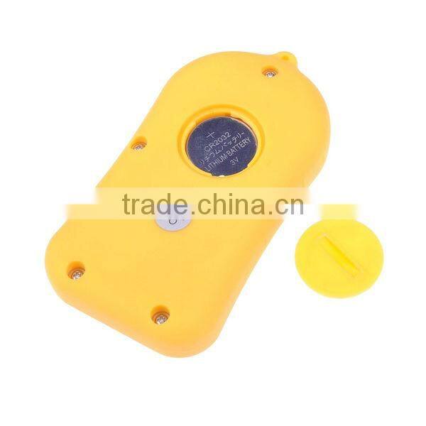 LCD Display Plastic Digital Compass Clock Thermometer Yellow and Silver