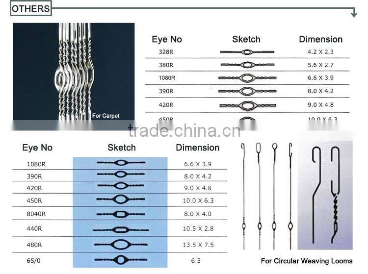 harness wire heald for jacquard needle loom