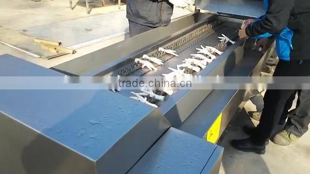 automatic poultry feet processing line duck paw chicken feet peeler peeling cutting machine