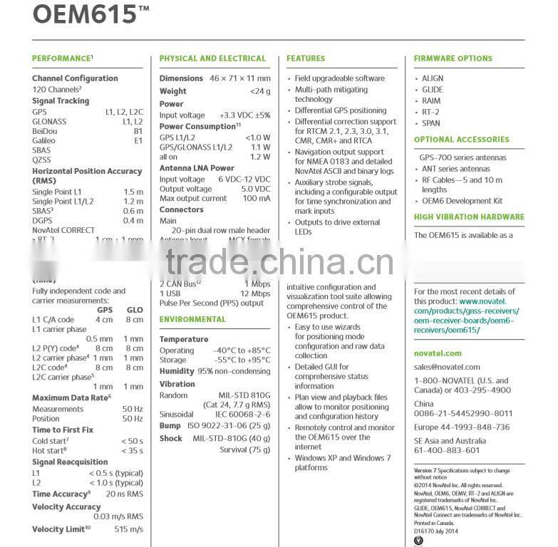 Novatel OEM 615 board novatel module for receiver gnss gps glonass