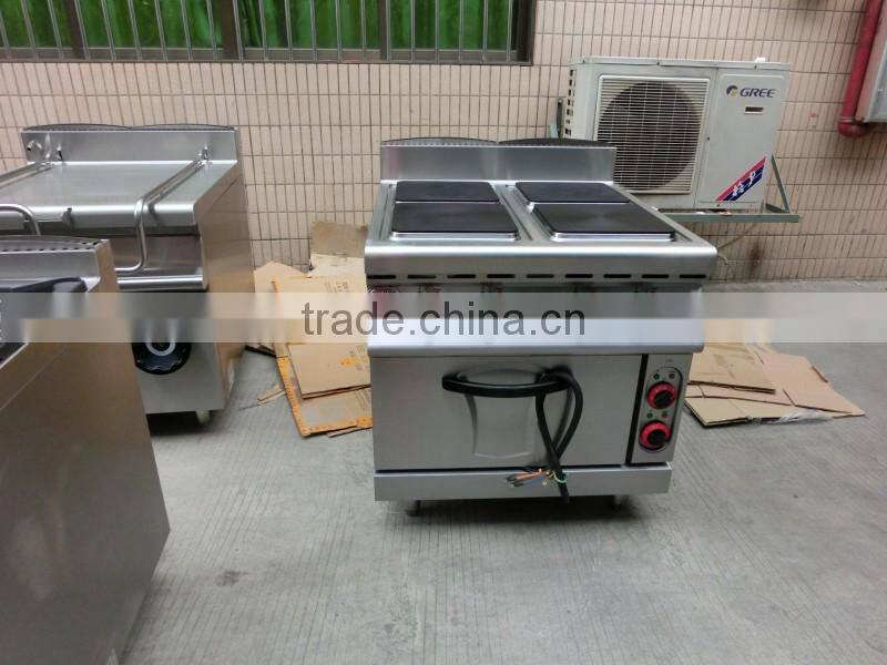 High qualityu 6 Square plate electric baking oven,4 burner gas cooker