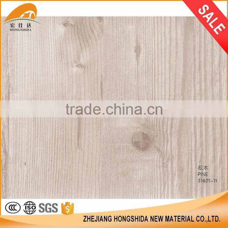 High glossy wood grain pvc membrane pvc decorative film for kitchen wall and floor