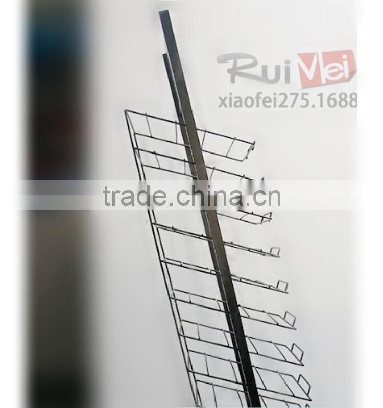 Floor-standing multi-tier customized carpet sample dsiplay rack