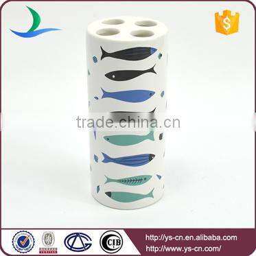 Wholesale 4pcs ceramic different fish bathroom set for children